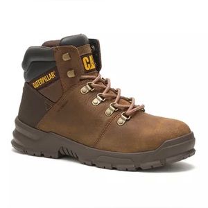 NWB Men's Cat Charge WP Alloy Toe Waterproof Work Boot Brown Sugar size 11